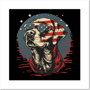 Patriotic Labrador Retriever, USA, funny American flag fashion for men women kids Posters and Art